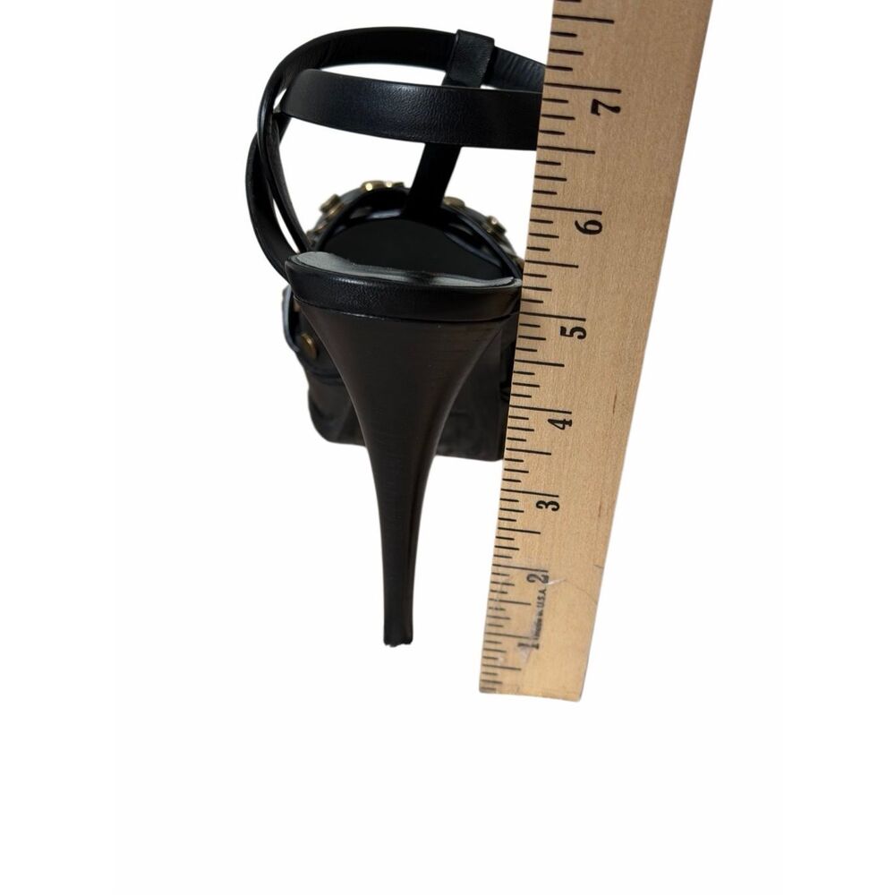 Saint Laurent Sandals Tribute Platform Leather Missing 2 Studs Slingback Open To - Picture 9 of 12